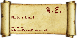 Milch Emil névjegykártya